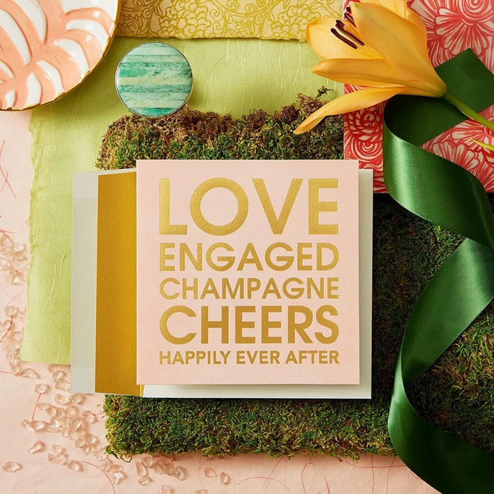Luxury Engagement Greeting Card - Stacked Words