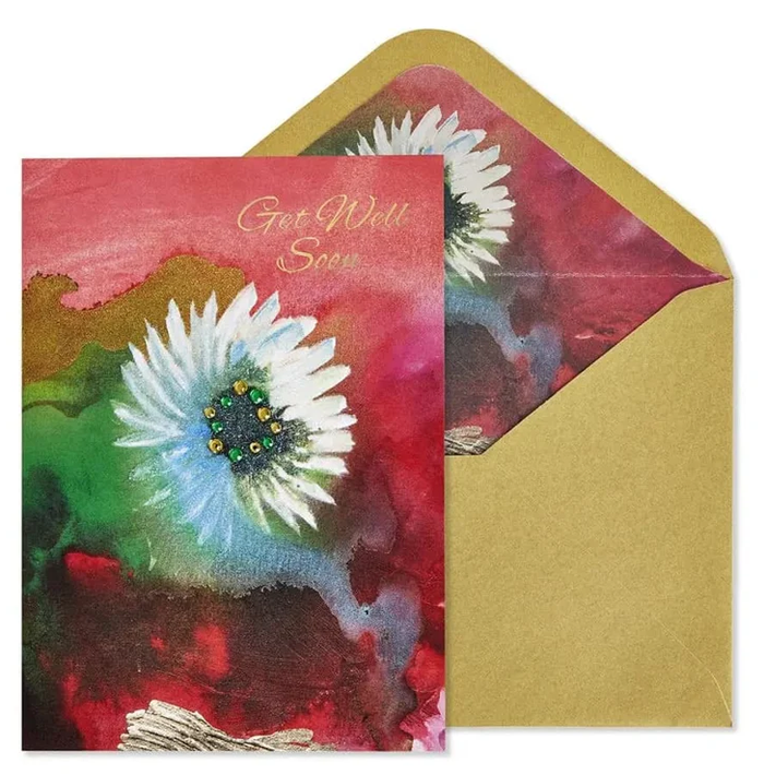 Luxury Get Well Greeting Card - Daisy