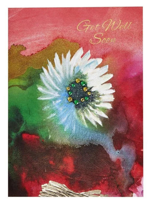 Luxury Get Well Greeting Card - Daisy