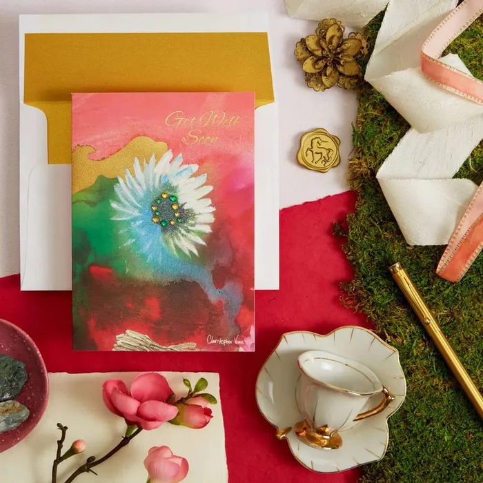 Luxury Get Well Greeting Card - Daisy