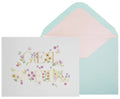 Luxury Get Well Greeting Card - Gold Foil Get Well Lettering With Handmade Flowers