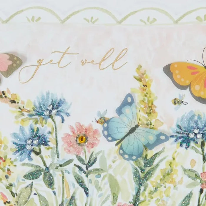 Luxury Get Well Greeting Card - Meadow Scallop