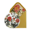 Luxury Get Well Greeting Card - Orange Flowers with Gold Embroidery