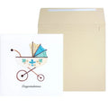 Luxury New Baby Greeting Card - Quilled Bassinet Congrats