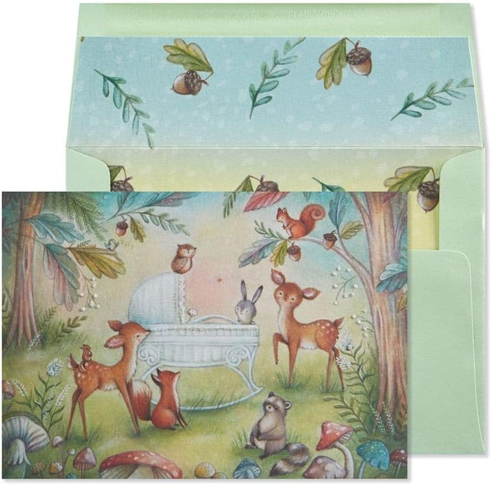 Luxury New Baby Greeting Card - Woodland Animals