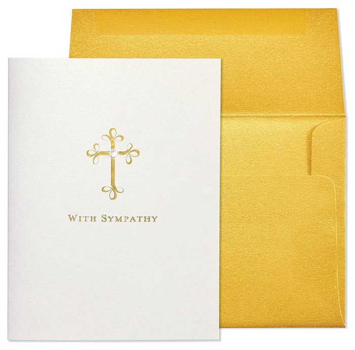 Luxury Sympathy Greeting Card - Cross
