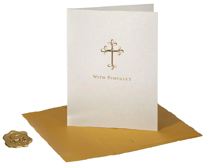 Luxury Sympathy Greeting Card - Cross