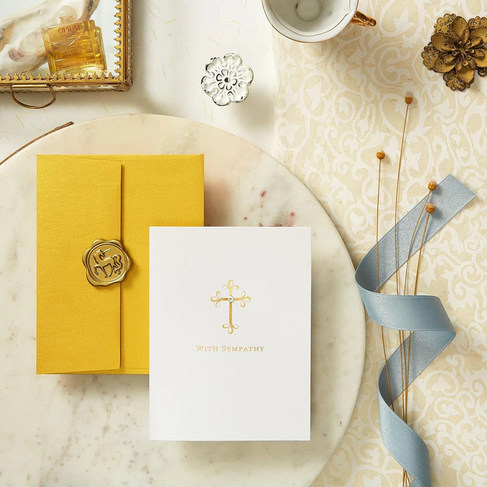 Luxury Sympathy Greeting Card - Cross