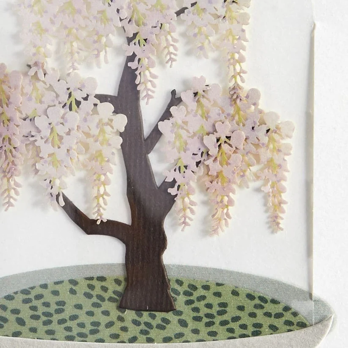 Luxury Sympathy Greeting Card - Wisteria Tree in Cloche