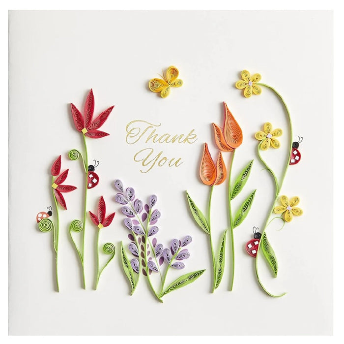 Luxury Thank You Greeting Card - Quilled Gardening Thank You
