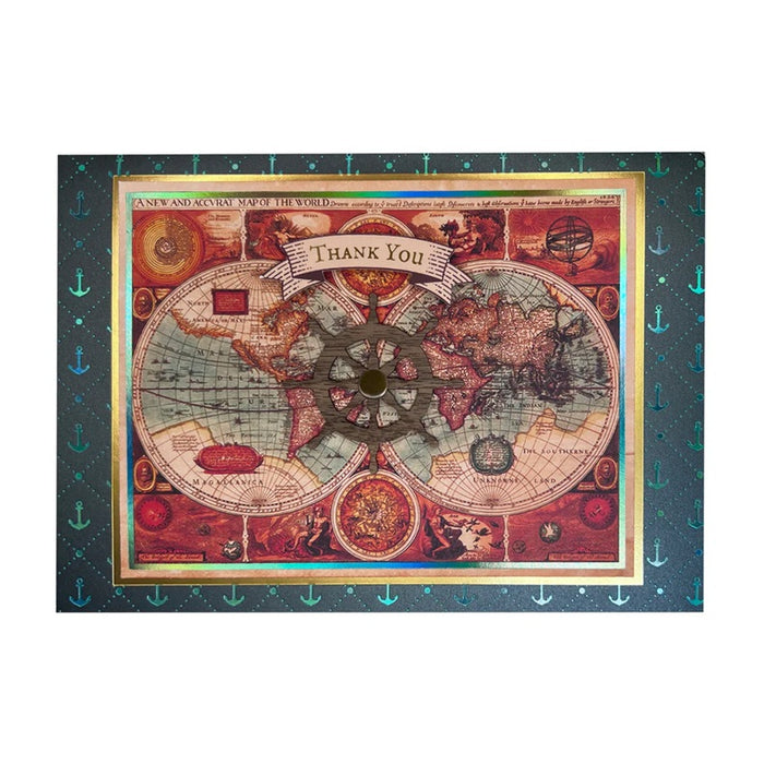 Luxury Thank You Greeting Card - World Map
