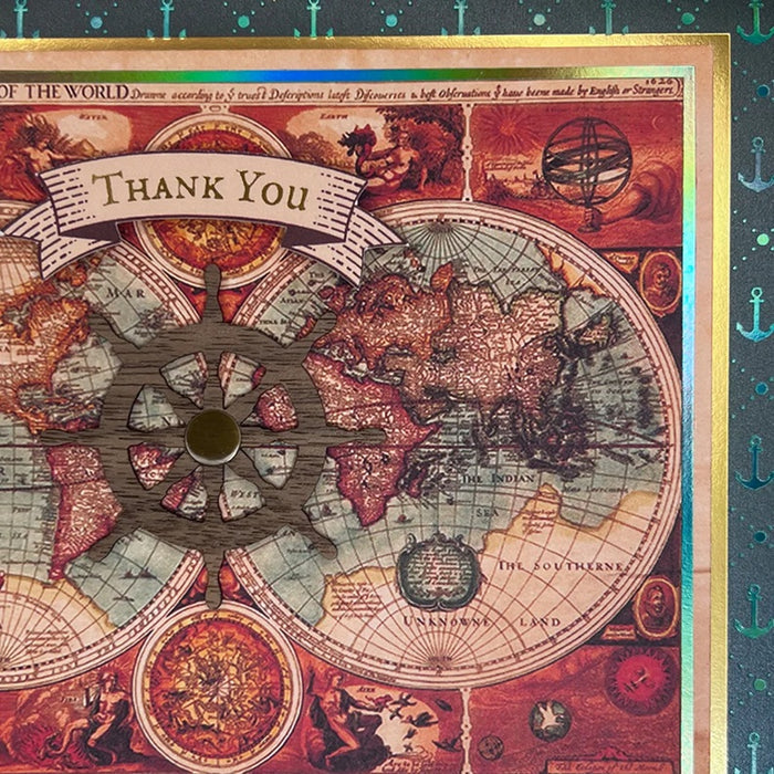 Luxury Thank You Greeting Card - World Map