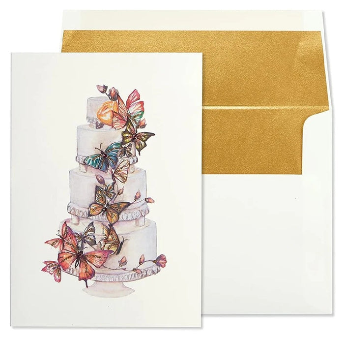 Luxury Wedding Greeting Card - Butterfly Cake