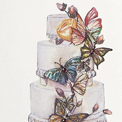 Luxury Wedding Greeting Card - Butterfly Cake