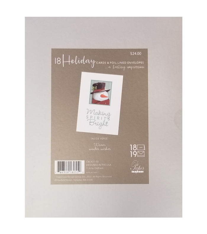 Making Spirits Bright - Luxury Boxed Holiday Cards - 18ct.