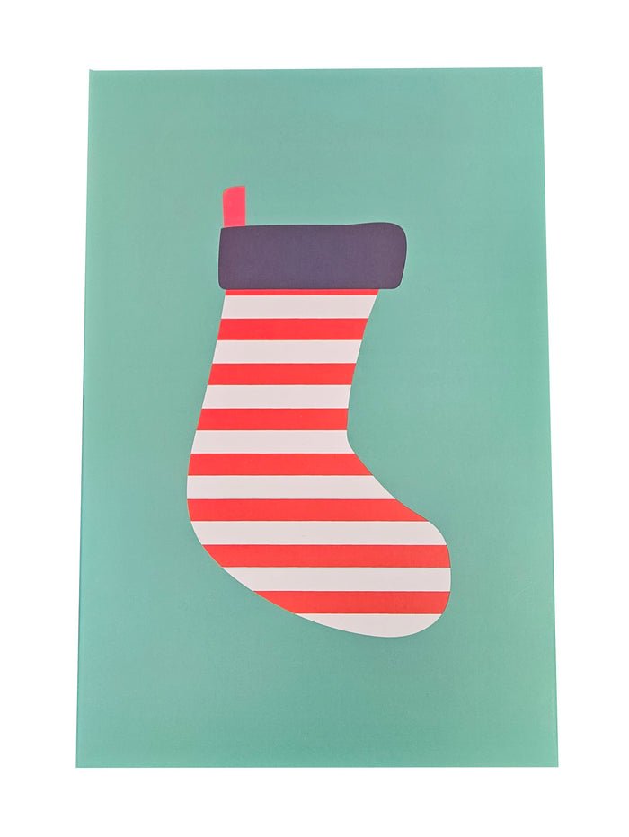 Medium Decorative Deep Gift Box - Christmas Stocking