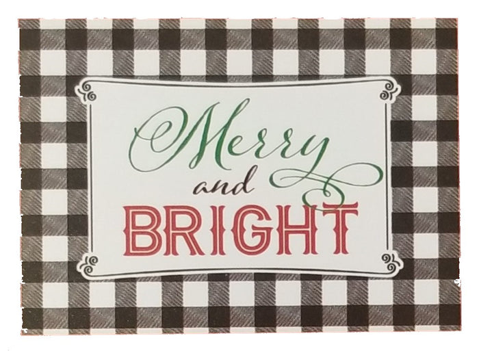 Merry and Bright Buffalo Plaid -  Premium Boxed Holiday Cards - 18ct.