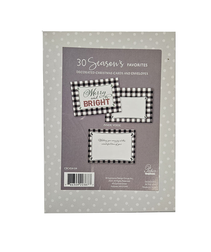Merry & Bright -  Value Pack Premium Boxed Holiday Cards - 30ct.