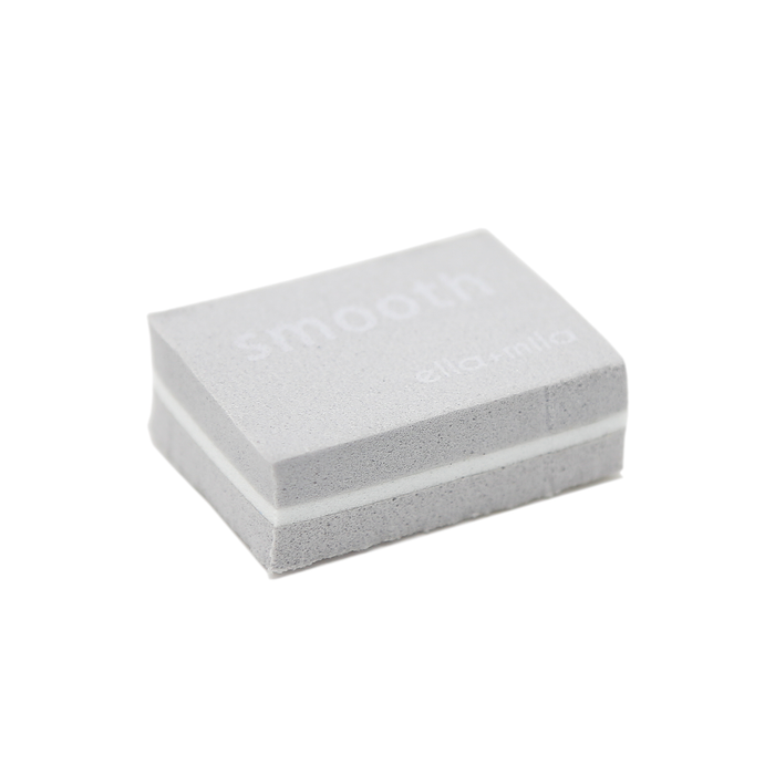 Grey mini nail buffer block, angled view