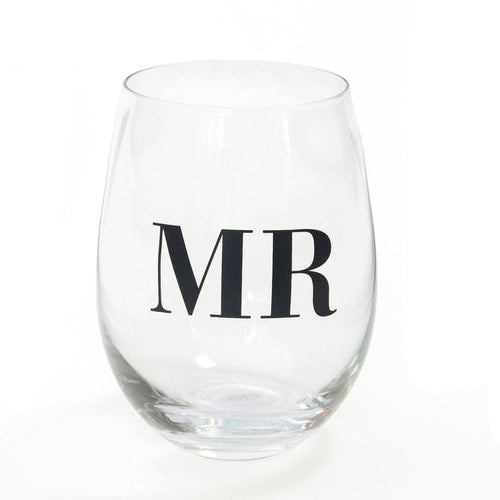 "MR" Stemless Wine Glass