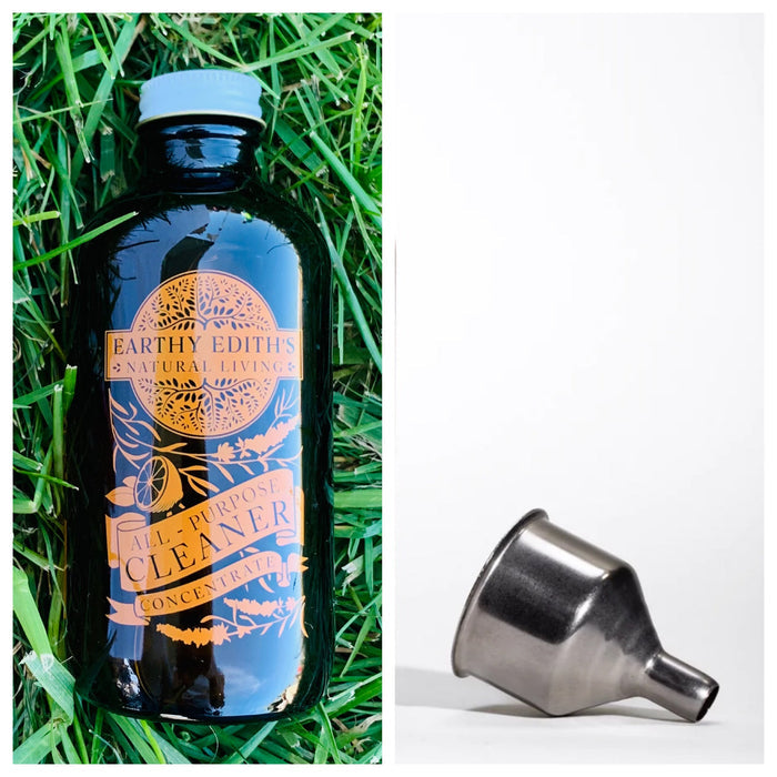 Concentrate with stainless steel funnel