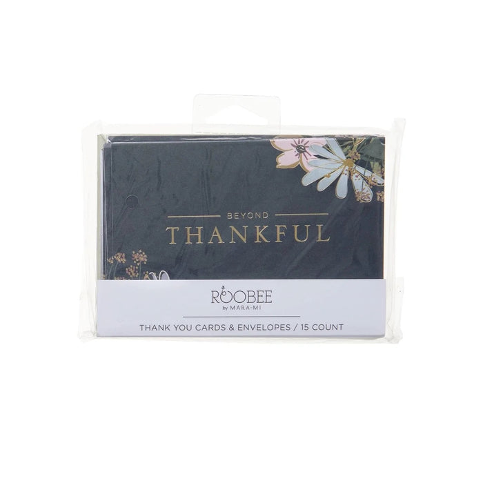 Navy Floral Thank You Cards - 15 ct.