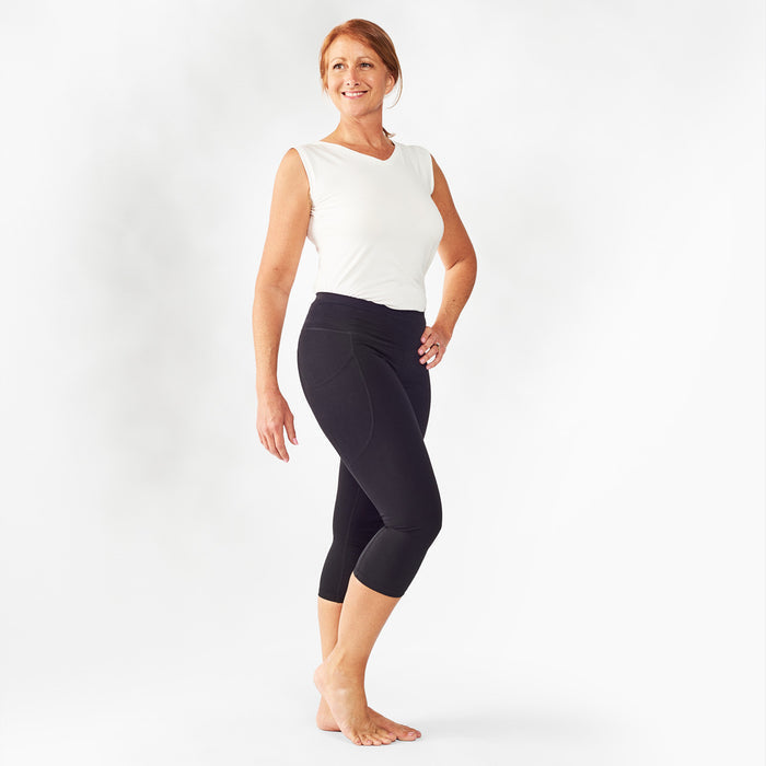 Organic Cotton Blackout Mid-Calf Leggings