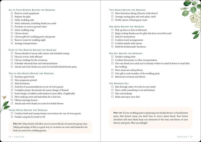 Organizer - The Wedding Planner Checklist - Eucalyptus Design
