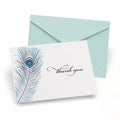 Peacock Feather - 50 ct. Thank You Card & Envelope Set