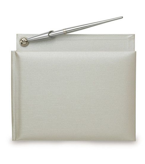 Pearl Linen Guest Book & Pen Set