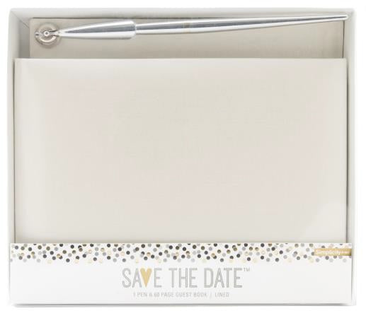 Pearl Linen Guest Book & Pen Set