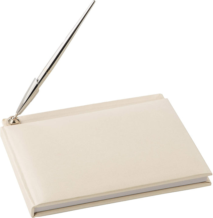Pearl Linen Guest Book & Pen Set