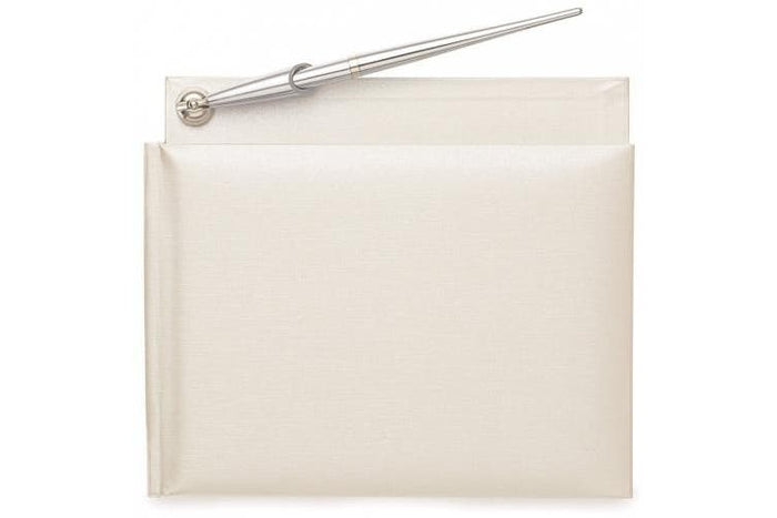 Pearl Linen Guest Book & Pen Set
