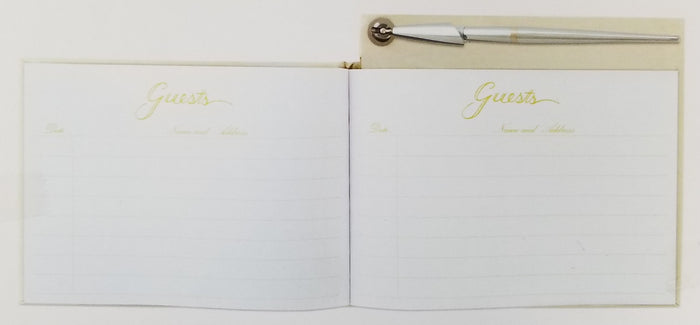 Pearl Linen Guest Book & Pen Set