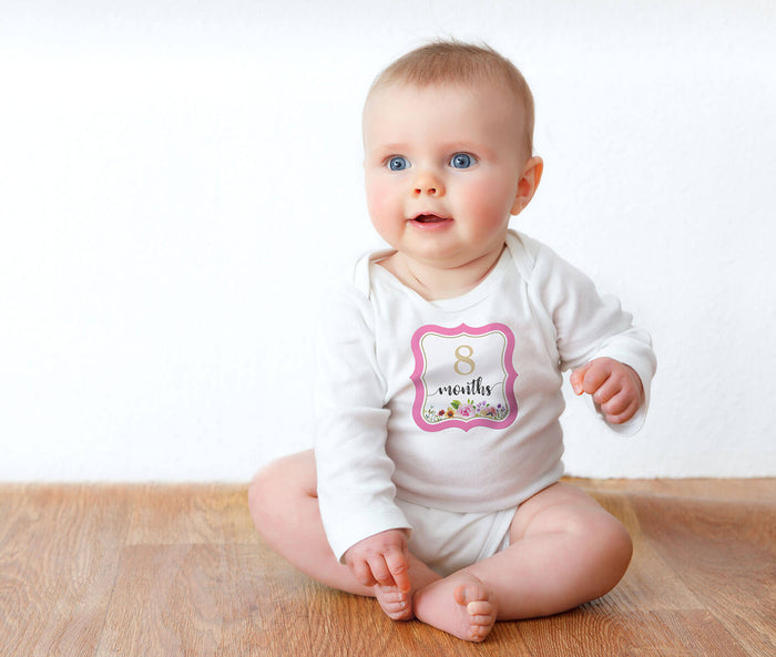 Pink Watercolor Baby Belly Stickers (Set 1-15)
