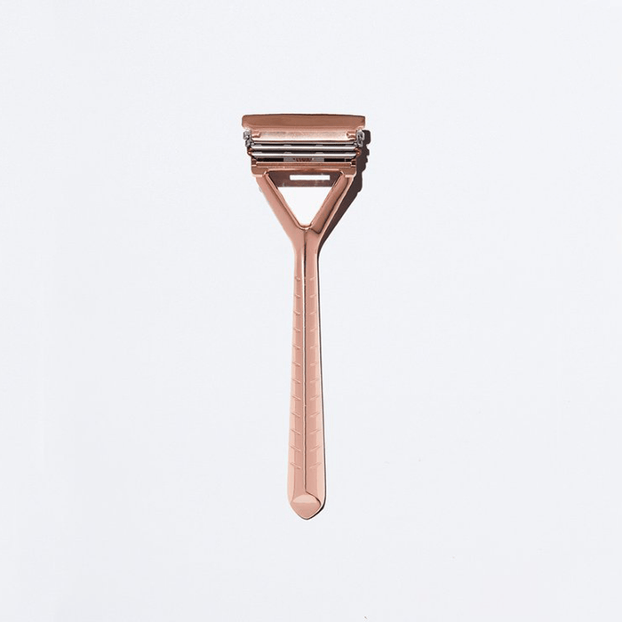 Leaf Shave Rose Gold Leaf Pivoting Head Stainless Steel Razor