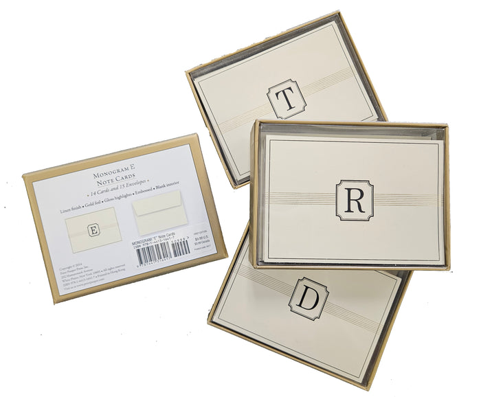 Premium Monogram Notecards - Choose Letter