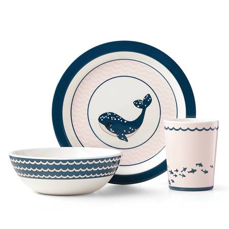 Reed & Barton Mystic Whale Feeding Set, Pink