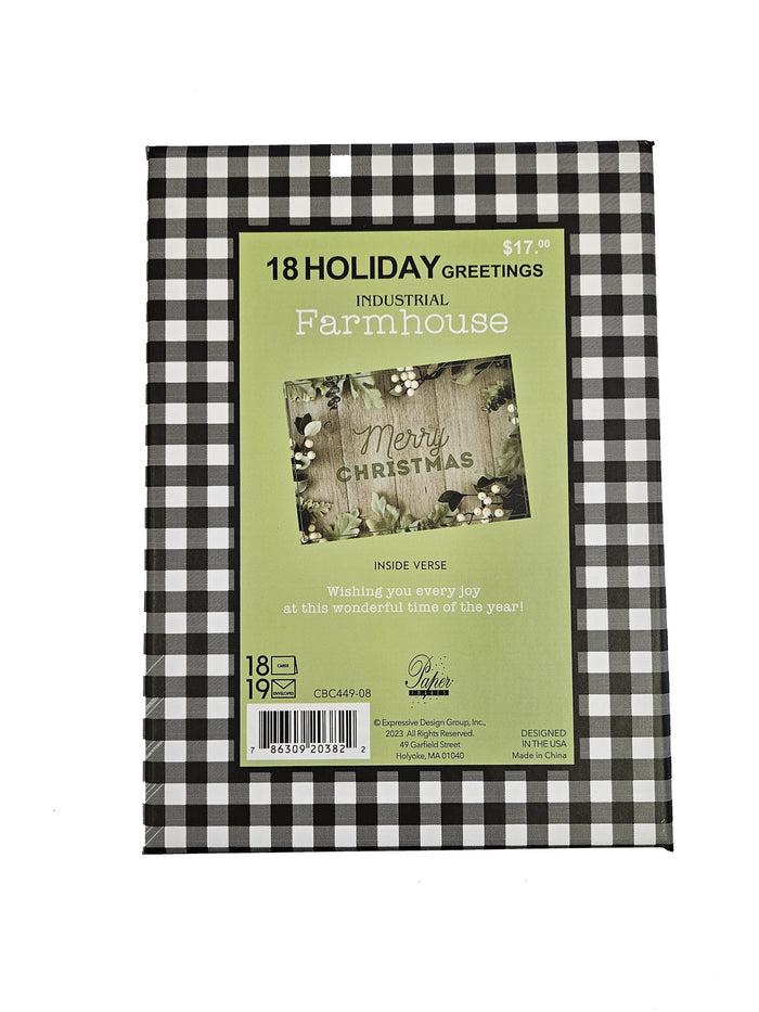 Rustic Christmas - Premium Boxed Farmhouse Holiday Cards - 18ct.