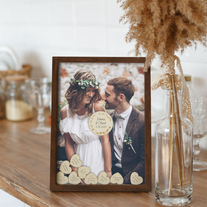 Rustic Garden Guest Book Alternative Set with 75 Wood Hearts