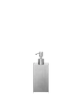 Sama Soap Dispenser in brushed stainless steel with square body and pump top