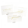 Set of 3 Clear & Gold Acrylic Wedding Signs