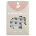 Silver Lining silver rhinestone nail art decals in packaging – ella+mila