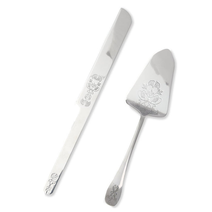 Silver Ornate Cake Serving Set