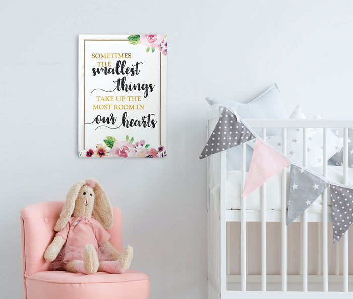 Smallest Things Watercolor Canvas Sign