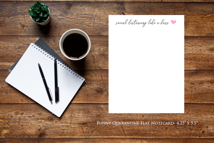 Social Distancing Like A Boss - 18 ct. Flat Notecards with envelopes