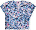 SS Blouse Blue Drape Leaf