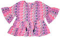 SS Blouse Pink Gather Scallop