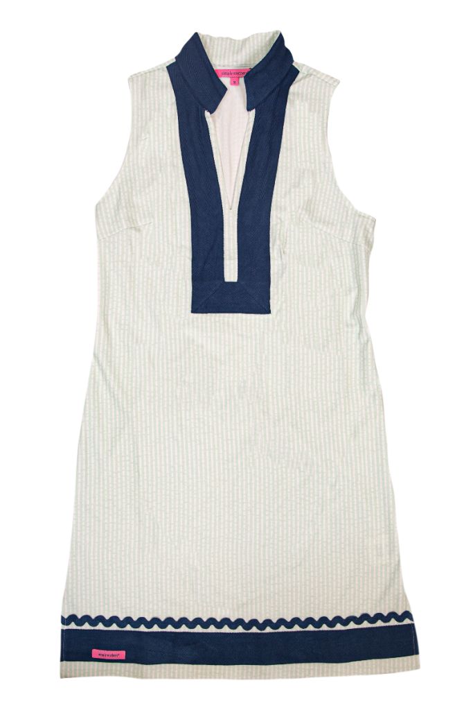 SS Tunic Dress Searsucker Green