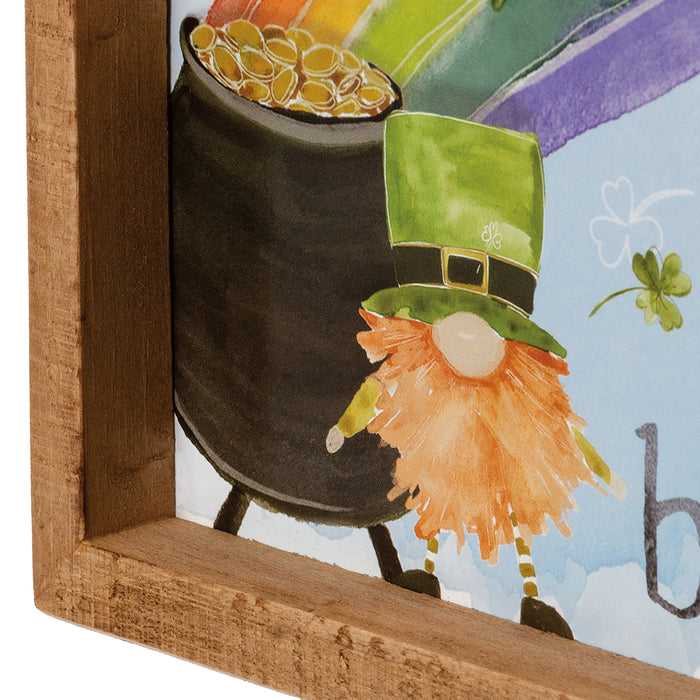 St. Patrick's Day Inset Box Sign - Lucky And Blessed